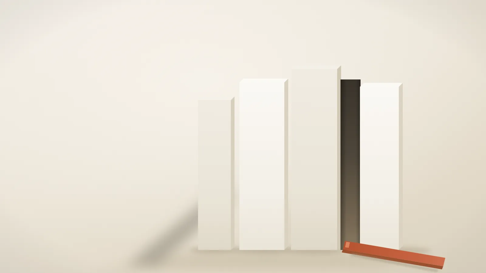 An ivory folded-paper enclosure with one open gap, where a terracotta paper strip slips outside.